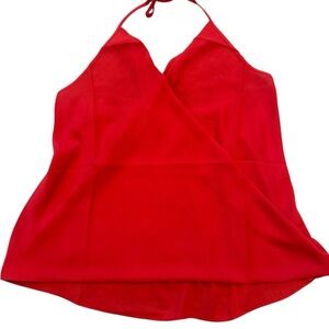 Three Eighty two crisscross Red Halter Top